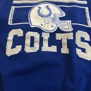 Vintage INDIANAPOLIS COLTS Blue and Silver Sweatshirt with Iconic Colts Logo